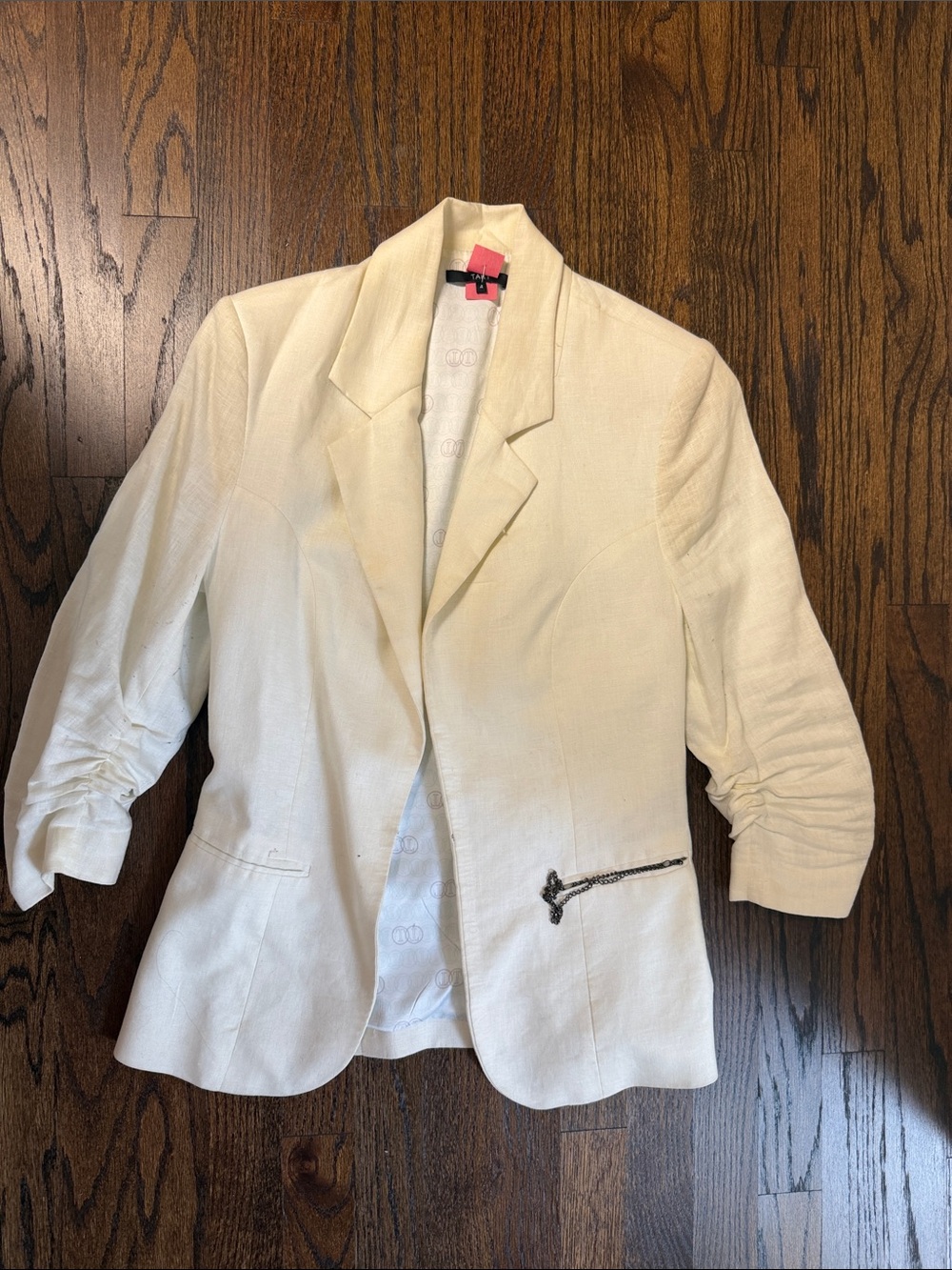 Tart Cream Linen-Blend Tailored Blazer